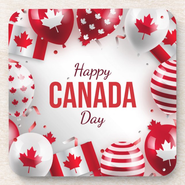 Porta-copo Feliz Dia do Canadá.  (Frente)