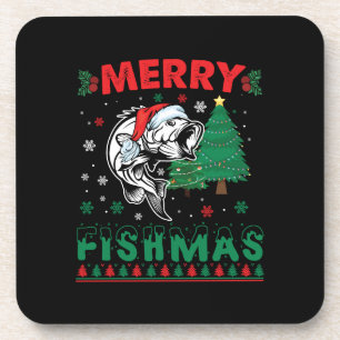 Porta-copo Feliz Fishmas Peixe Pescador Pai Pescador Natal