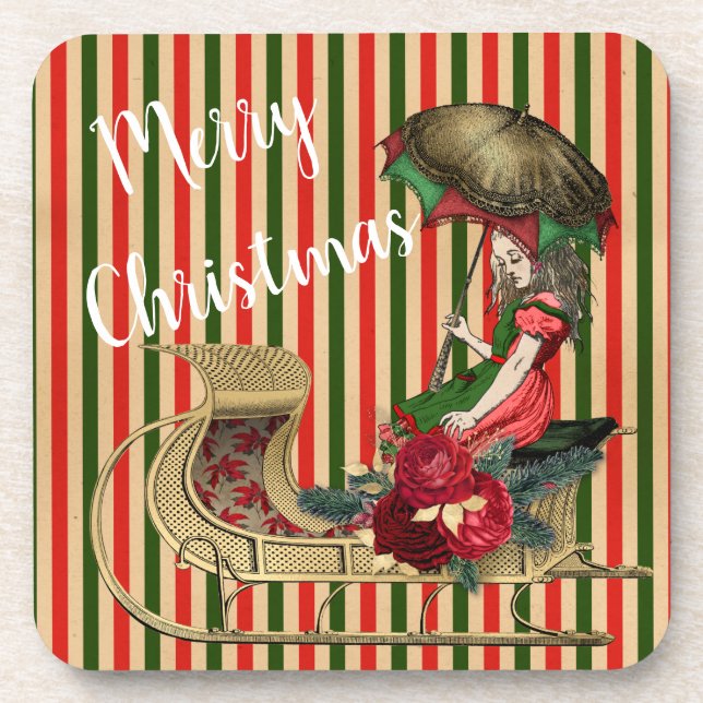 Porta-copo Feliz Natal Alice (Frente)