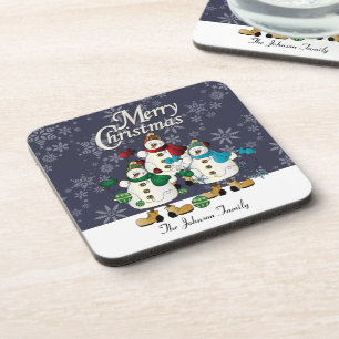 Porta-copo Feliz Natal Amigos de Neve  Natal