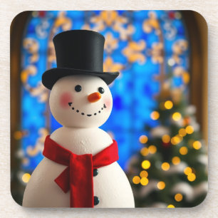 Porta-copo Feliz Natal Boneco de Neve