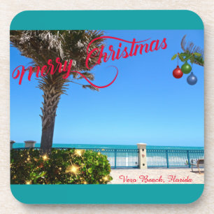 Porta-copo Feliz Natal de Vero Beach Oceanfront