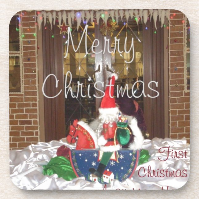 Porta-copo Feliz Natal longe de casa Inspirou A (Frente)