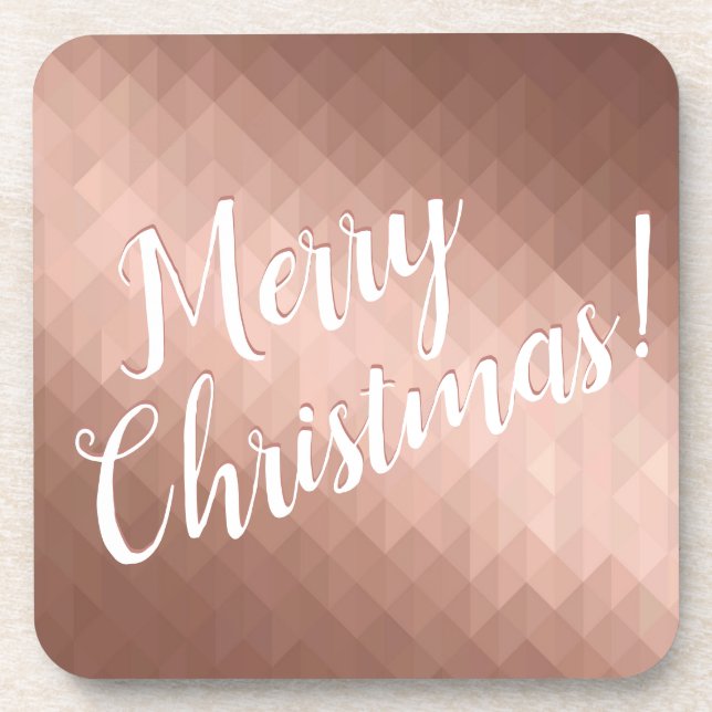 Porta-copo Feliz Natal - rosa de design de ouro (Frente)