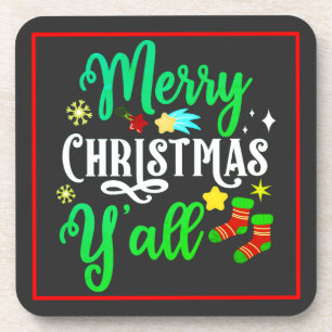 Porta-copo Feliz Natal Y'all-85918
