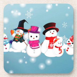 Porta-copo Felizes Feriados Snowmen