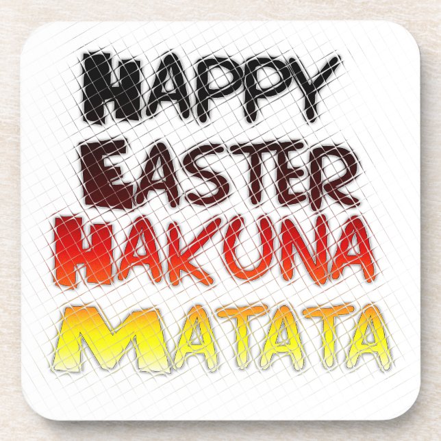 Porta-copo Felz pascoa: Hakuna Matata Text Art Design (Frente)