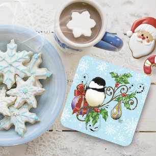 Porta-copo Feriado Chickadee
