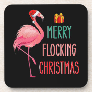 Porta-copo Feriado Flamingo Engraçado pela feliz de Natal