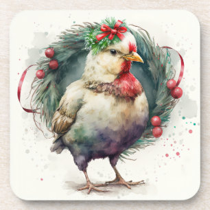 Porta-copo Férias Festivas / Portas copos de frango de Natal