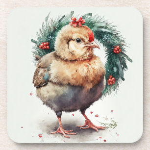 Porta-copo Férias Festivas / Portas copos de frango de Natal