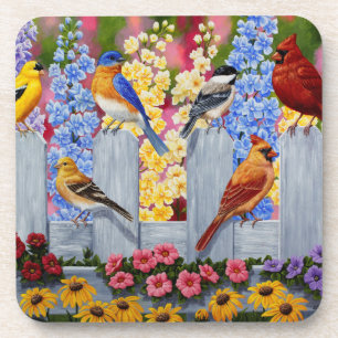 Porta-copo Festa Colorida de Primavera Birds Garden