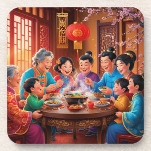 Porta-copo Festa de Ano Novo Chinês em família