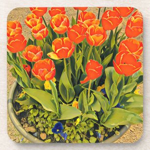 Porta-copo Festival de flores florais modernas de Tulipas