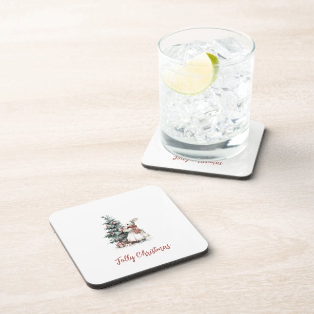 Porta-copo Festive Hard Plastic Coaster | Christmas Gift (Lado Direito)