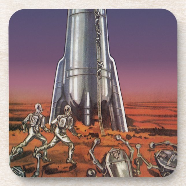 Porta-copo Ficção científica retrô, astronautas, alienígenas  (Frente)