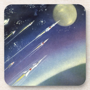 Porta-copo Ficção científica Rockets do vintage no espaço