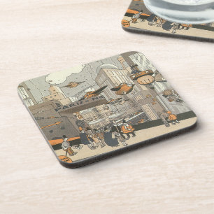 Porta-copo Ficção científica urbana vintage Paris, Steam Punk