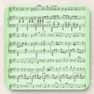Porta-copo Ficha de Música Verde