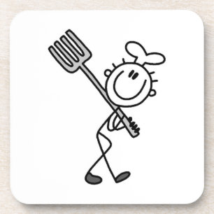 Porta-copo Figura de palito de chef com garfo