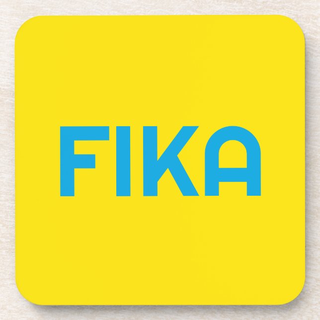 Porta-copo FIKA Amarelo e Azul Negrito (Frente)