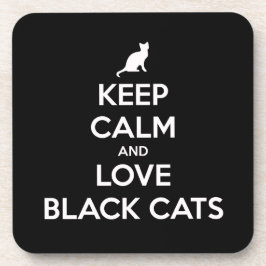 Porta-copo Fique calmo e ame gatos pretos