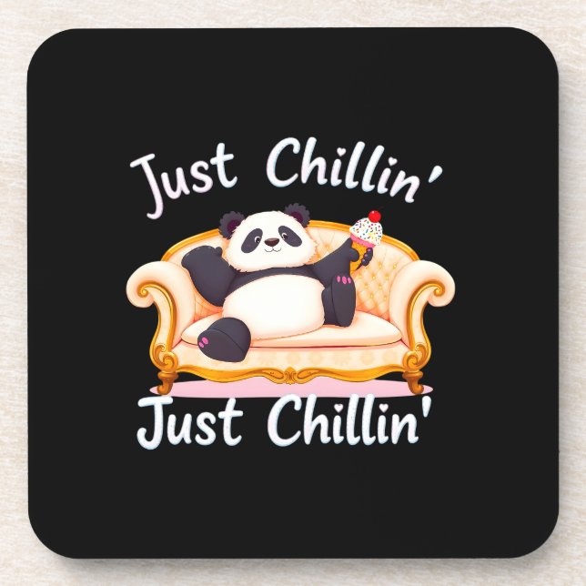 Porta-copo Fique calmo e fique calmo com Sorvete (Frente)