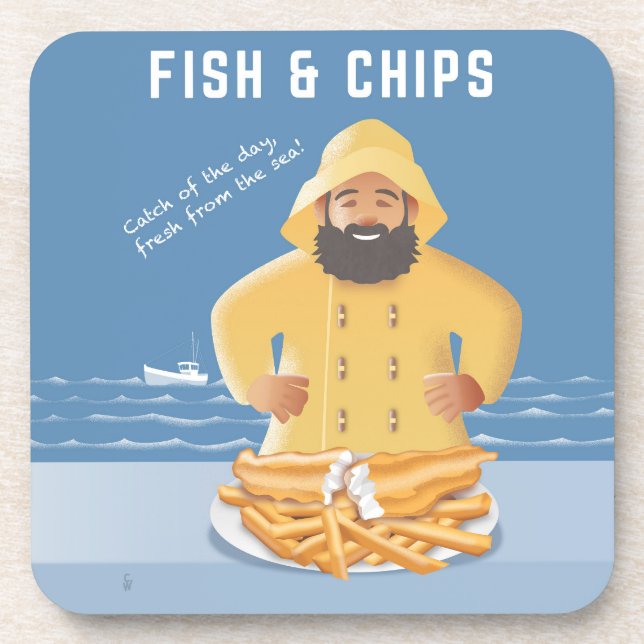 Porta-copo Fish and Chips (Frente)