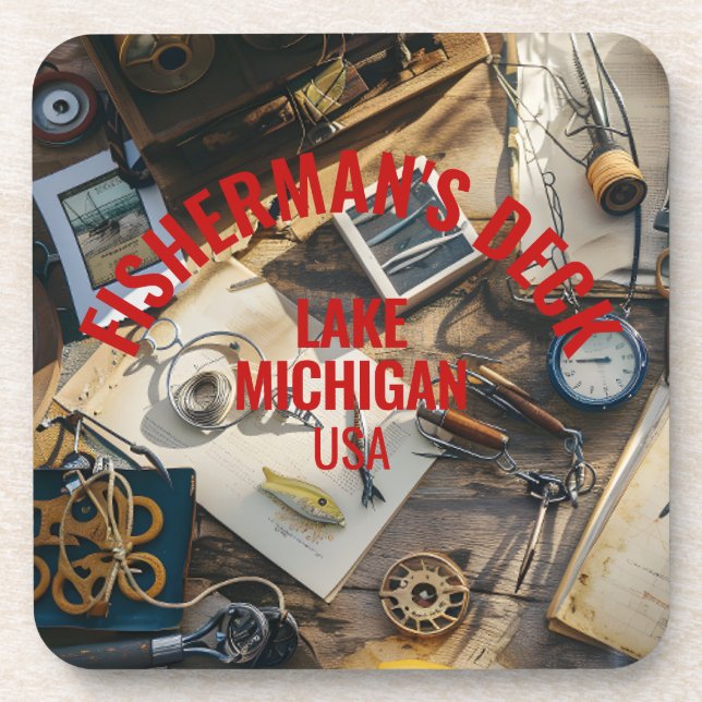 Porta-copo Fisherman’s Deck Hard plastic coaster (Frente)