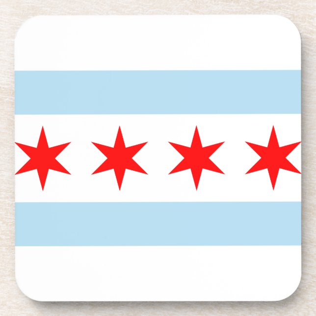 Porta-copo Flag of Chicago, Illinois Beeve Coaster (Frente)