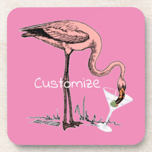Porta-copo Flamingo Bebendo Martini Thunder_Cove