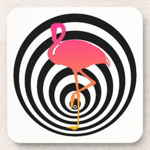 Porta-copo Flamingo bonito nos círculos