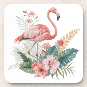 Porta-copo Flamingo Com Flores