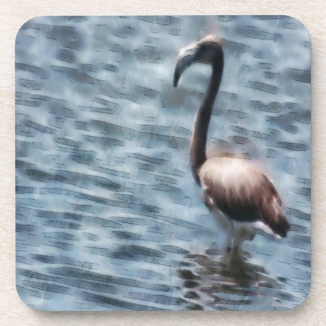 Porta-copo Flamingo Frazões Watercolor (Frente)
