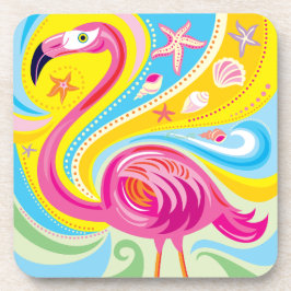 Porta-copo Flamingo Rosa com Estrela do Mar