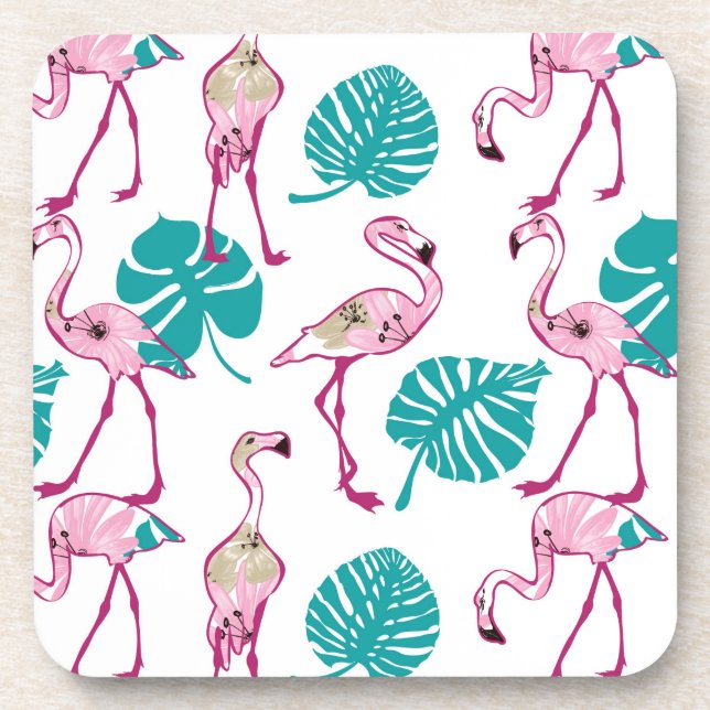Porta-copo Flamingos cor-de-rosa (Frente)