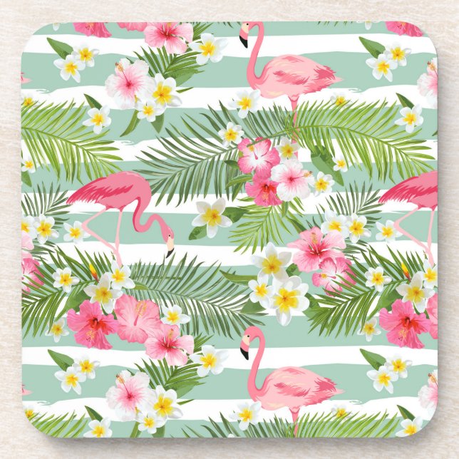 Porta-copo Flamingos E Stripes (Frente)