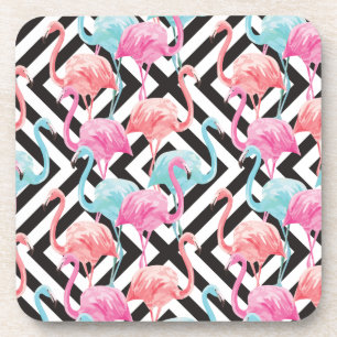 Porta-copo Flamingos no teste padrão corajoso do design