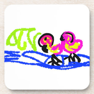 Porta-copo Flamingos rosa diversão de verão no casamento