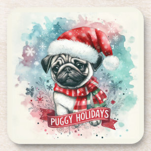Porta-copo Floco de neve branco -,Feliz Natal de Cachorro