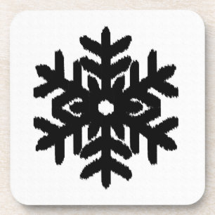 Porta-copo Floco de Neve Ikat - Branco e preto