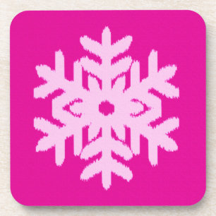 Porta-copo Floco de Neve Ikat - Fúcsia e rosa gelo