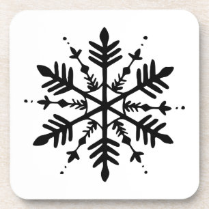 Porta-copo Floco de Neve Minimalista Preto e Branco