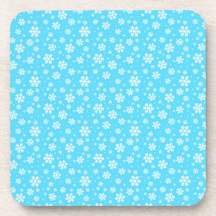 Porta-copo Flocos de Neve Brancos em Padrão de Inverno Azul C