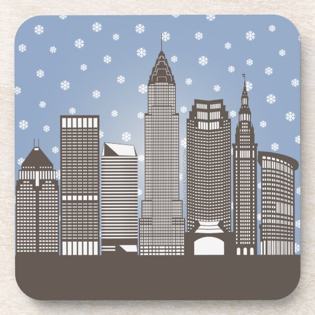 Porta-copo Flocos de neve de Cleveland (Frente)