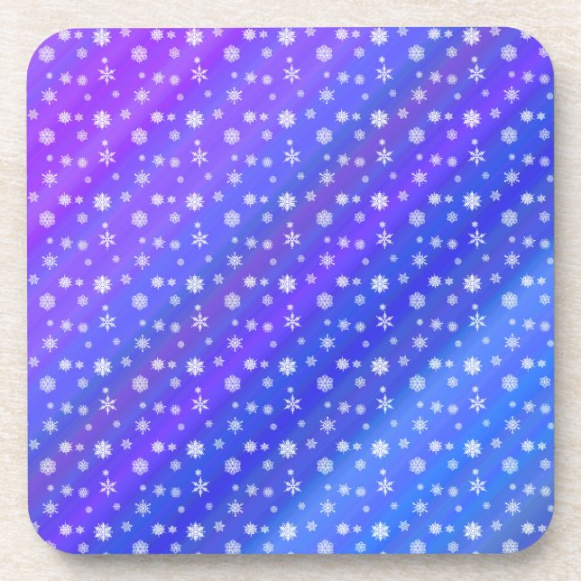 Porta-copo Flocos de neve em azul (Frente)