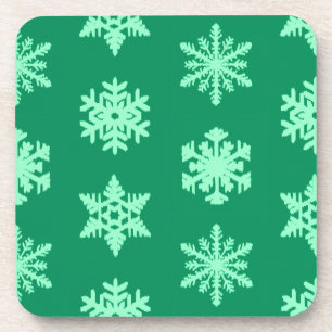 Porta-copo Flocos de neve Ikat - Pinho e horta verdes