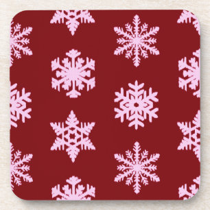 Porta-copo Flocos de Neve Ikat - Vinho Tinto e Rosa