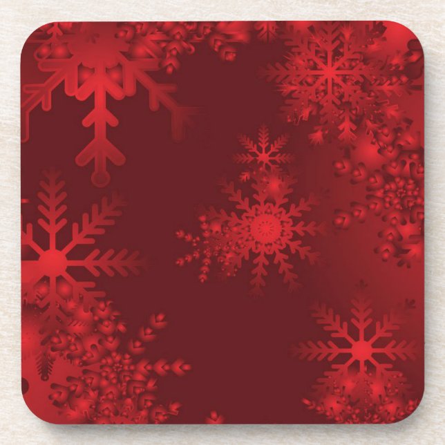 Porta-copo Flocos de neve vermelhos (Frente)
