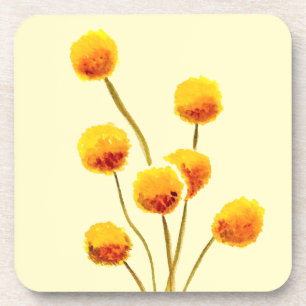 Porta-copo Flor australiana indígena Billy Button Amarelo